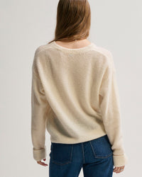 Margaret O'Leary Seed Stitch Vee in Ivory 5 - Bliss Boutiques