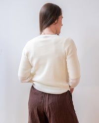 Margaret O'Leary Shirttail Easy Boatneck in Ivory 4 - Bliss Boutiques