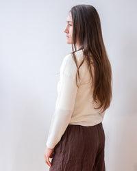 Margaret O'Leary Shirttail Easy Boatneck in Ivory 3 - Bliss Boutiques