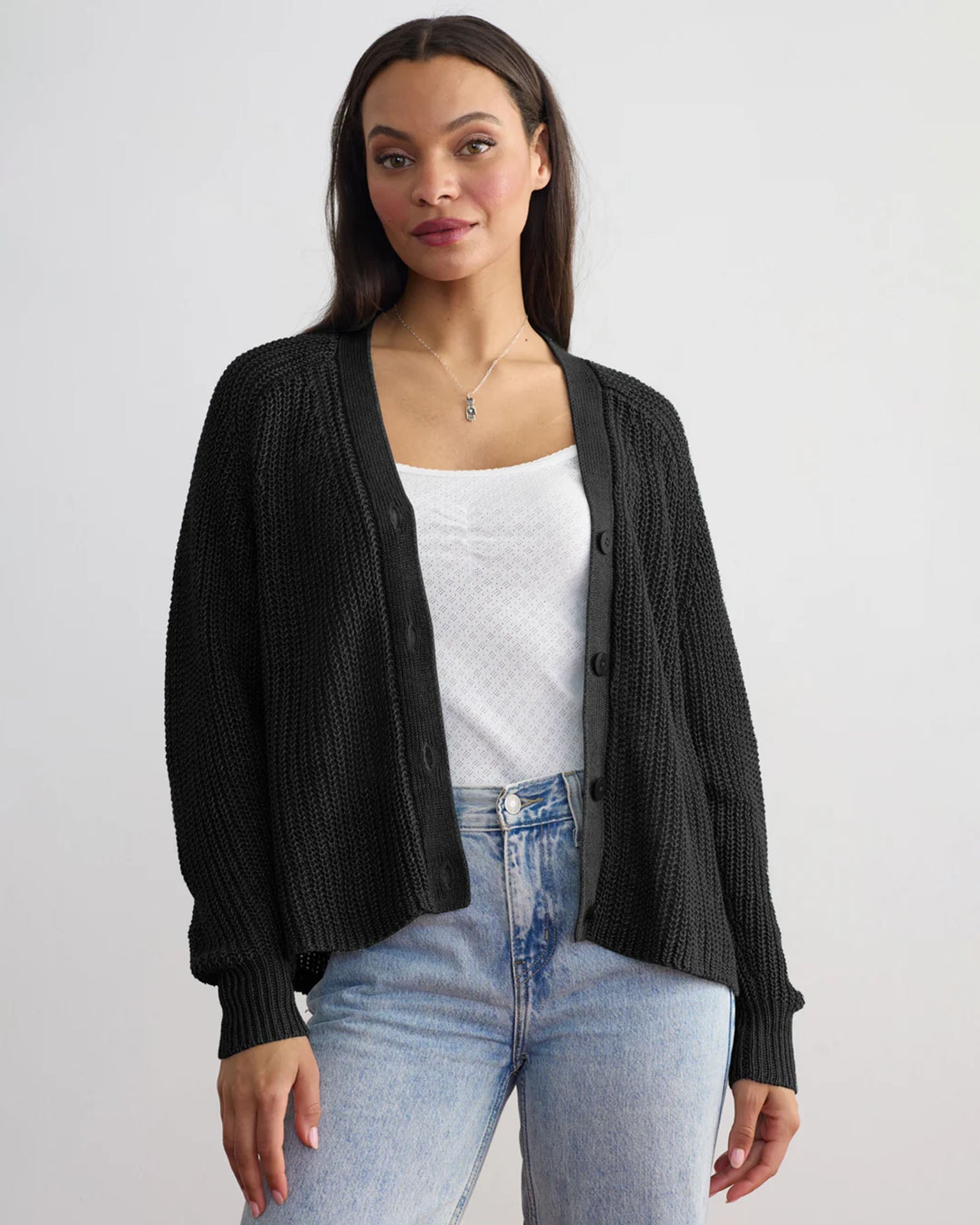 The Beach Cardigan in Black