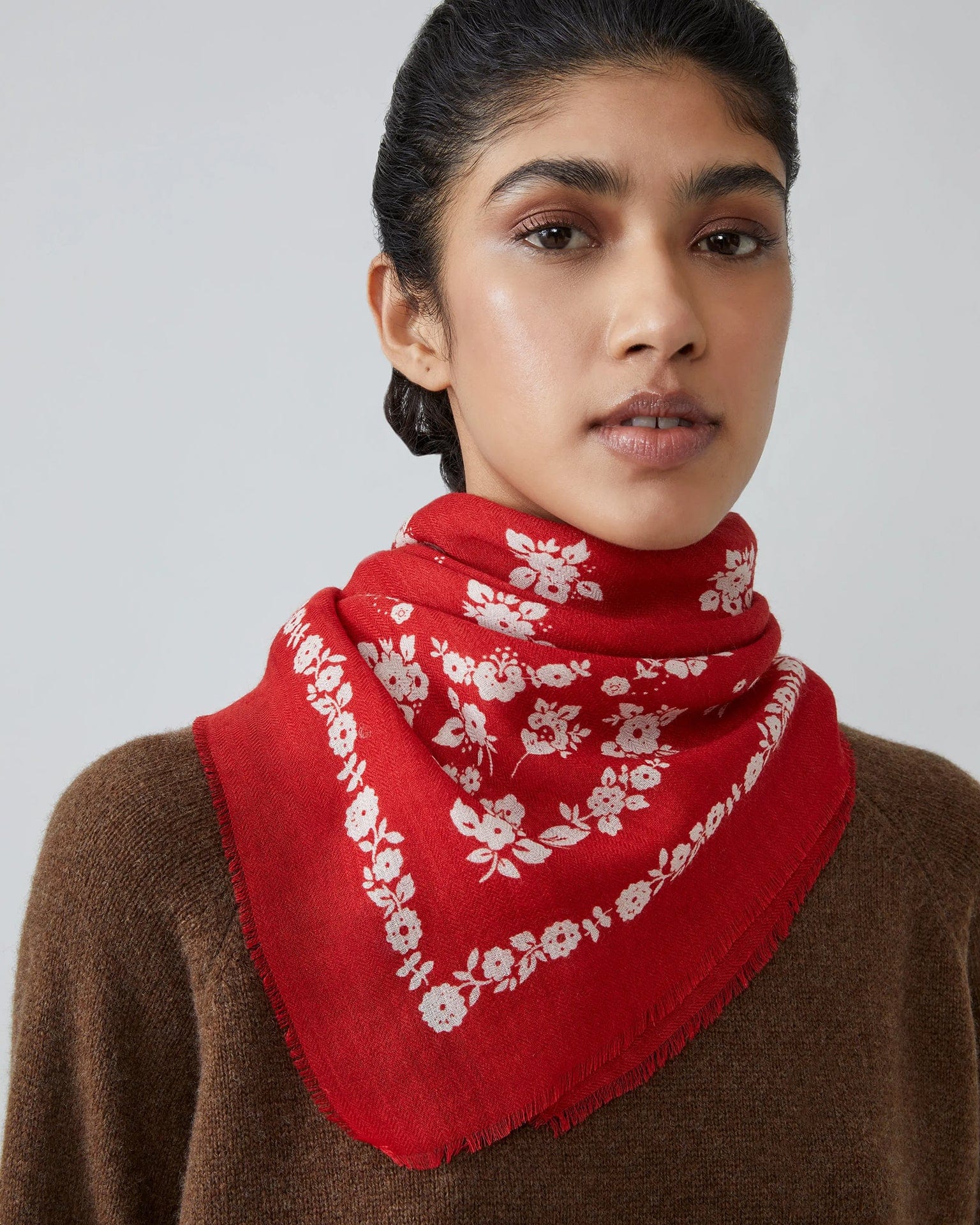 Moismont Accessories Lipstick London Wool Square Scarf No 797 in Lipstick