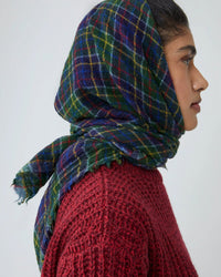 Moismont MC Lean Wool Square Scarf No 799 in British Green