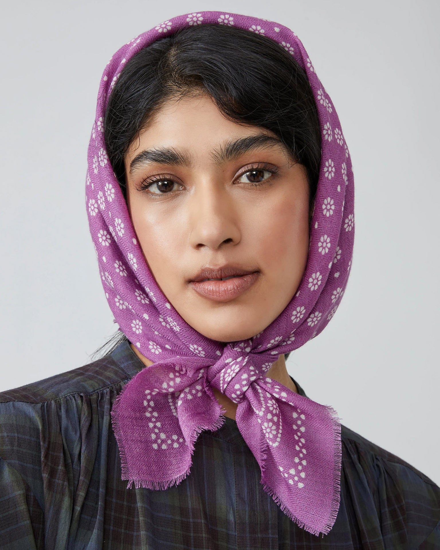 Moismont Olaf Wool Square Scarf No 676 in Azalea