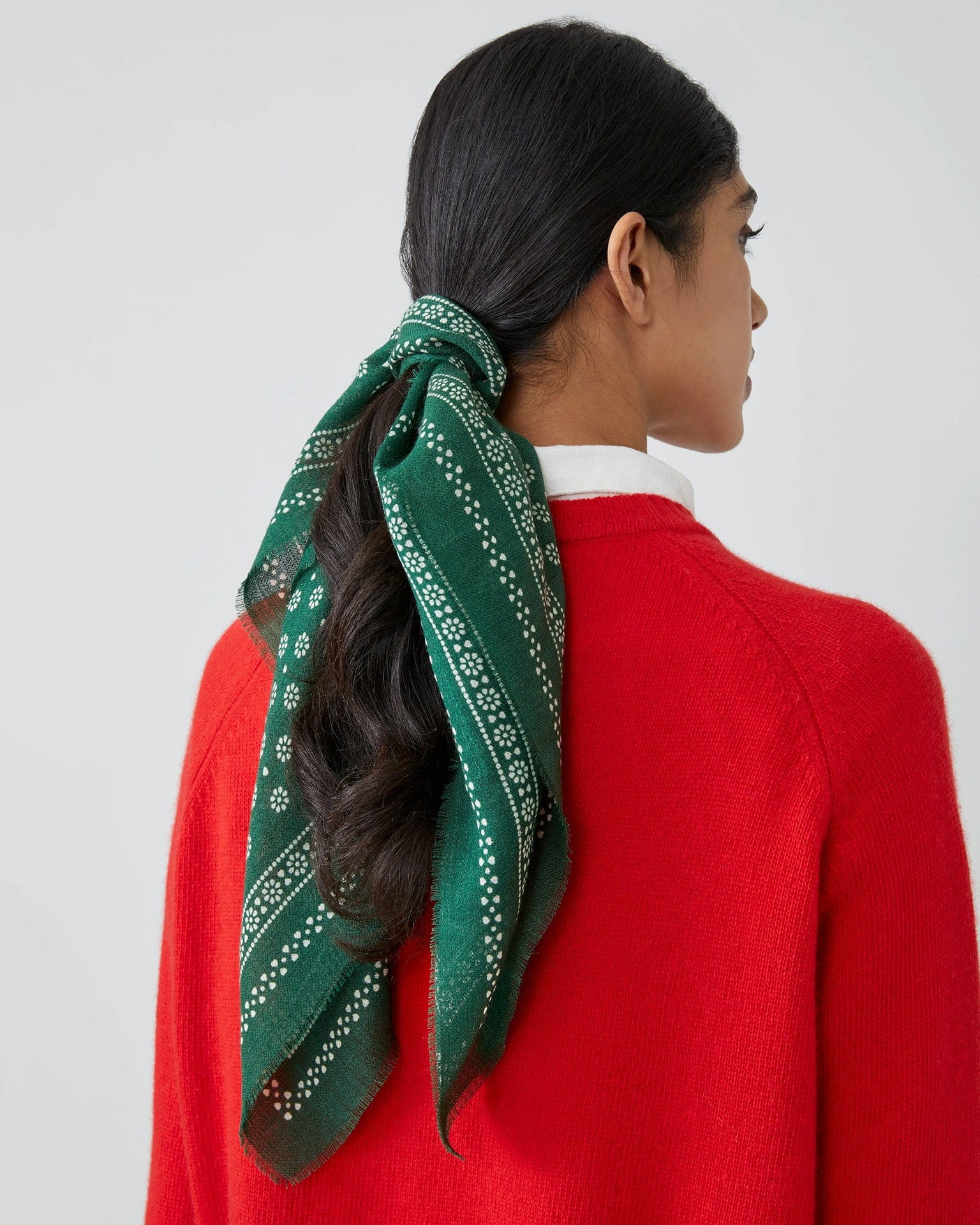 Moismont Olaf Wool Square Scarf No 676 in British Green