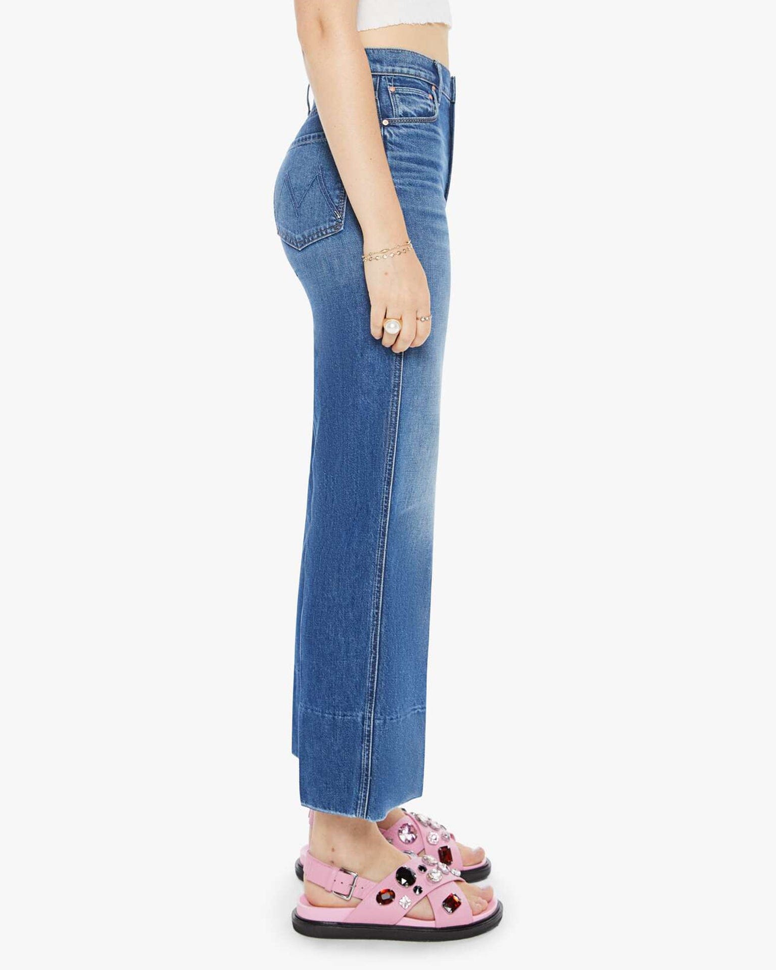 Mother The Maven Wide Hem Ankle in Rags To Riches