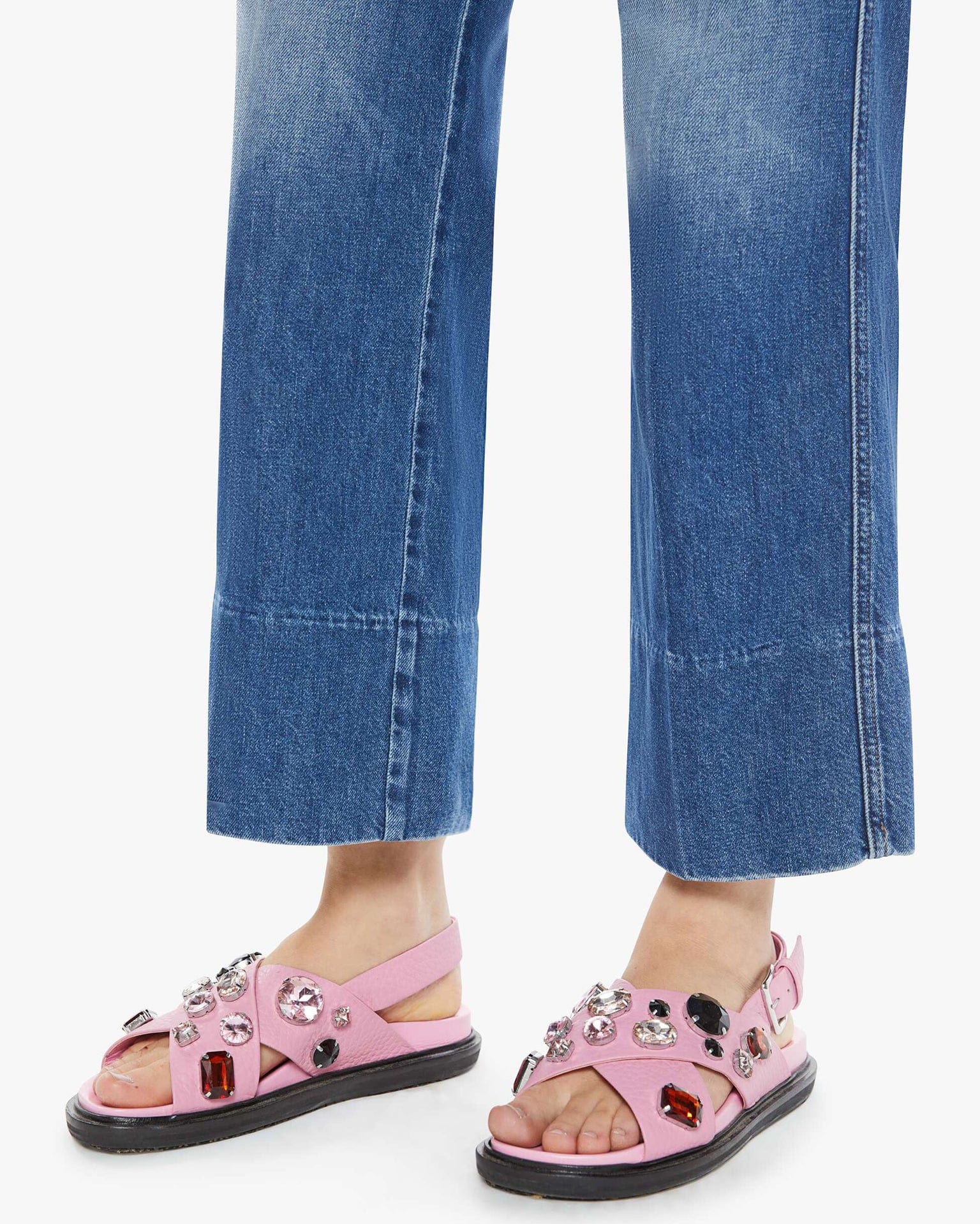 Mother The Maven Wide Hem Ankle in Rags To Riches