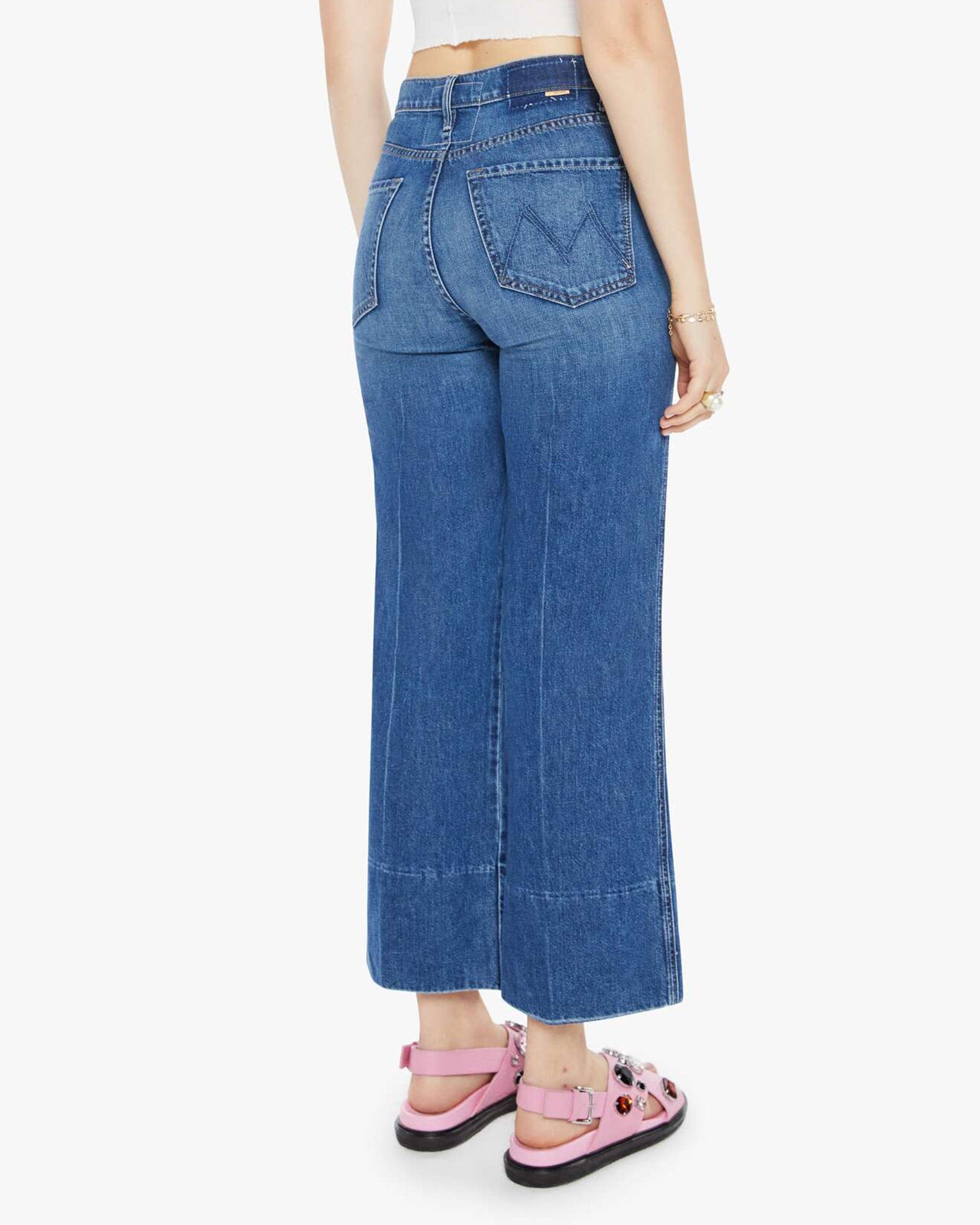 Mother The Maven Wide Hem Ankle in Rags To Riches