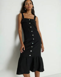 Nation LTD Amalia Midi Dress in Jet Black 2 - Bliss Boutiques