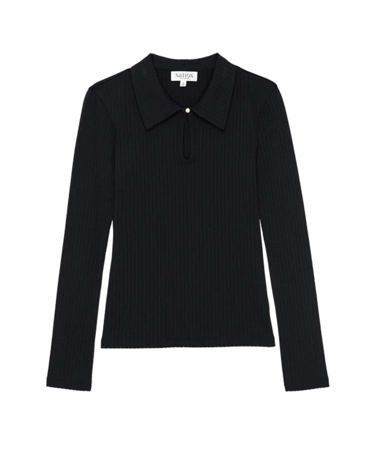 Nation LTD Coco Keyhole Top in Jet Black