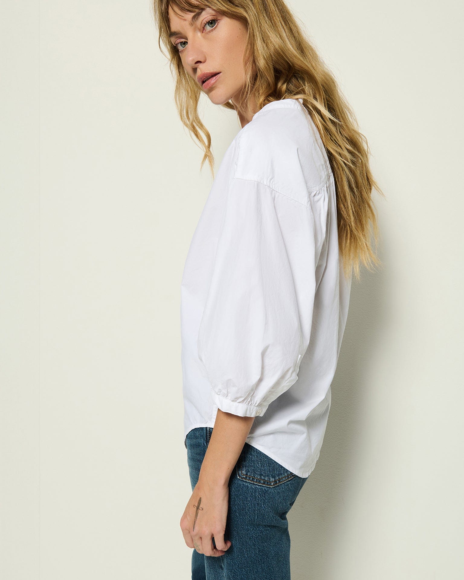 Nation LTD Daphna Poplin Shirt in White