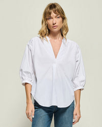 Nation LTD Daphna Poplin Shirt in White