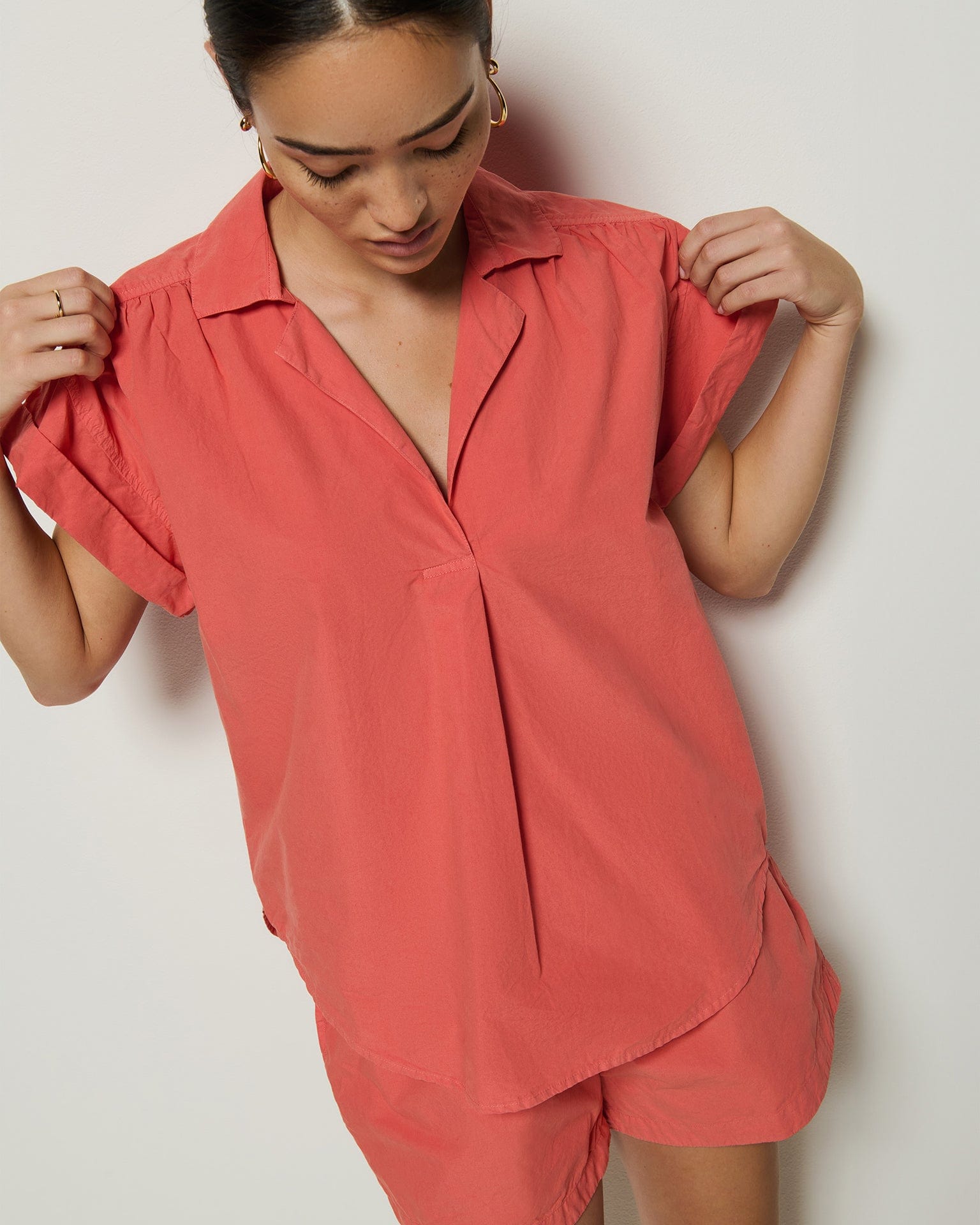 Nation LTD Elliot T-Shirt in Coral Kiss