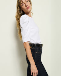 Nation LTD Emery Boat Neck Top in White