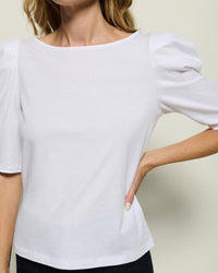 Nation LTD Emery Boat Neck Top in White