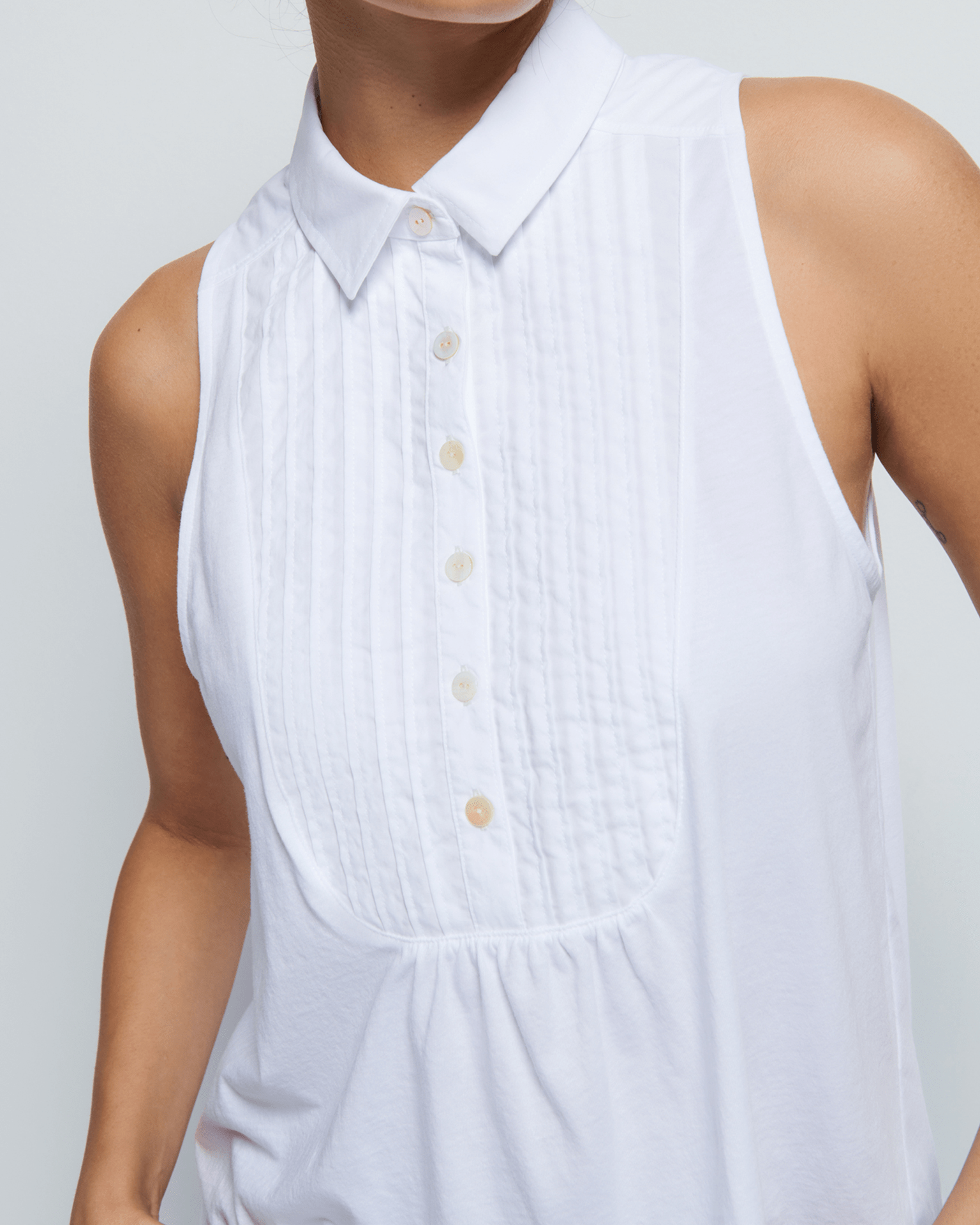 Nation LTD Greta Pintuck Top in White