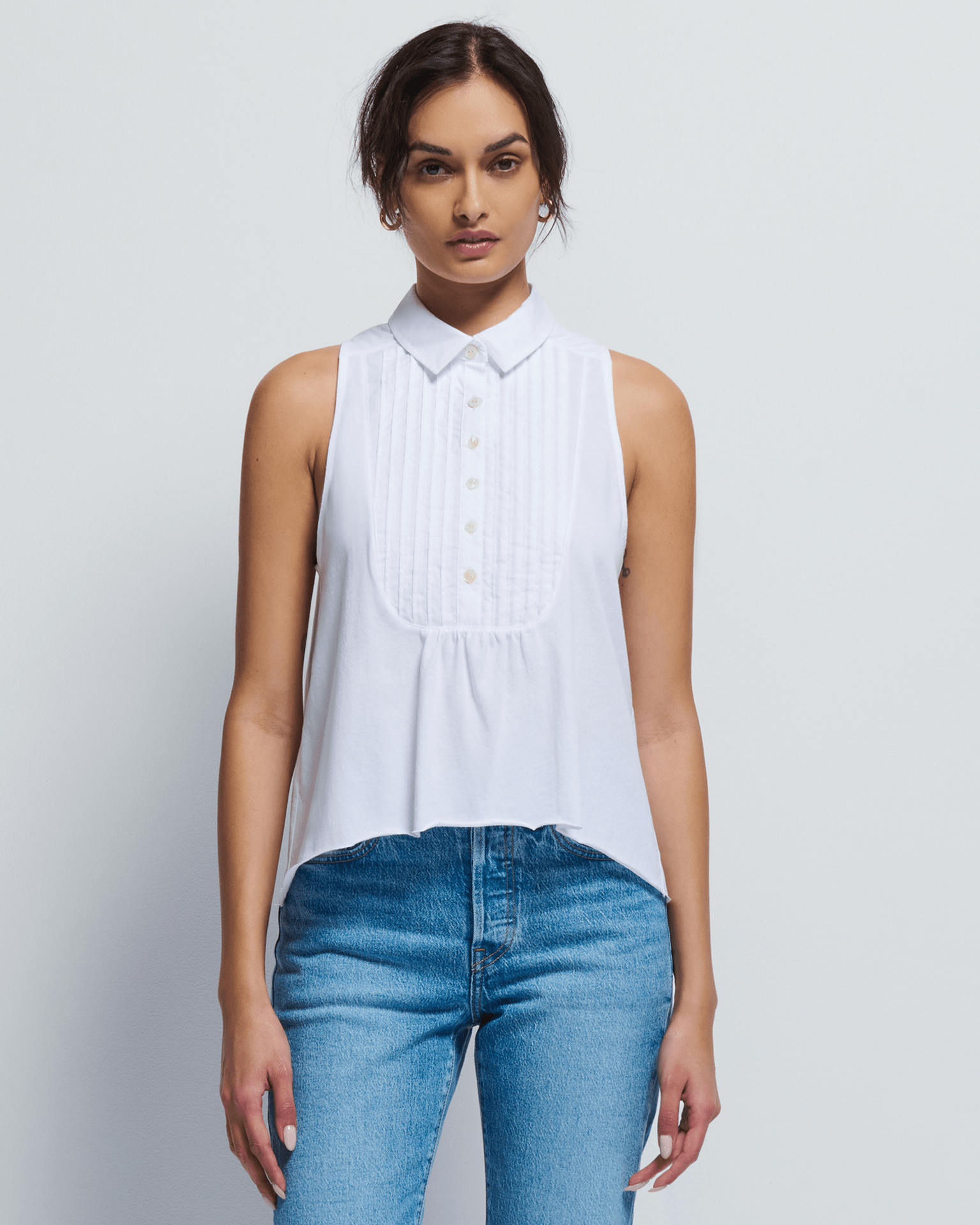 Nation LTD Greta Pintuck Top in White