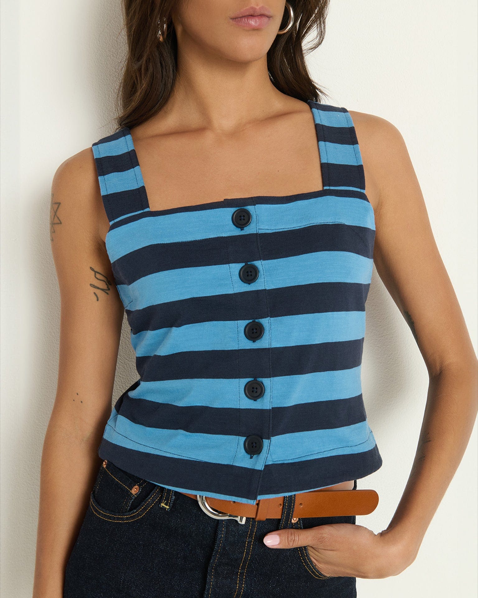 Nation LTD Joni Tank in Rugby Stripe