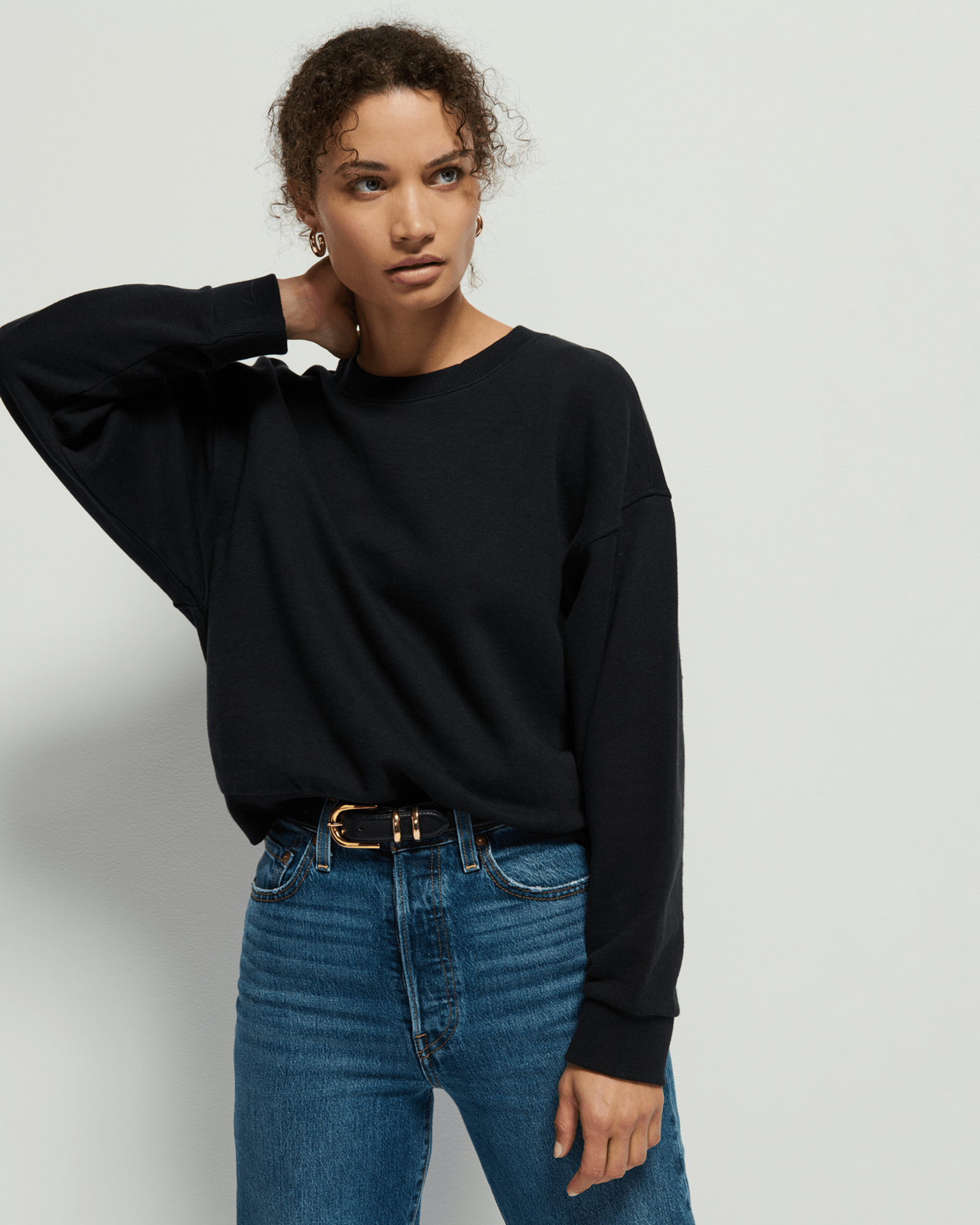 Nation LTD Jovie Classic Sweatshirt in Jet Black