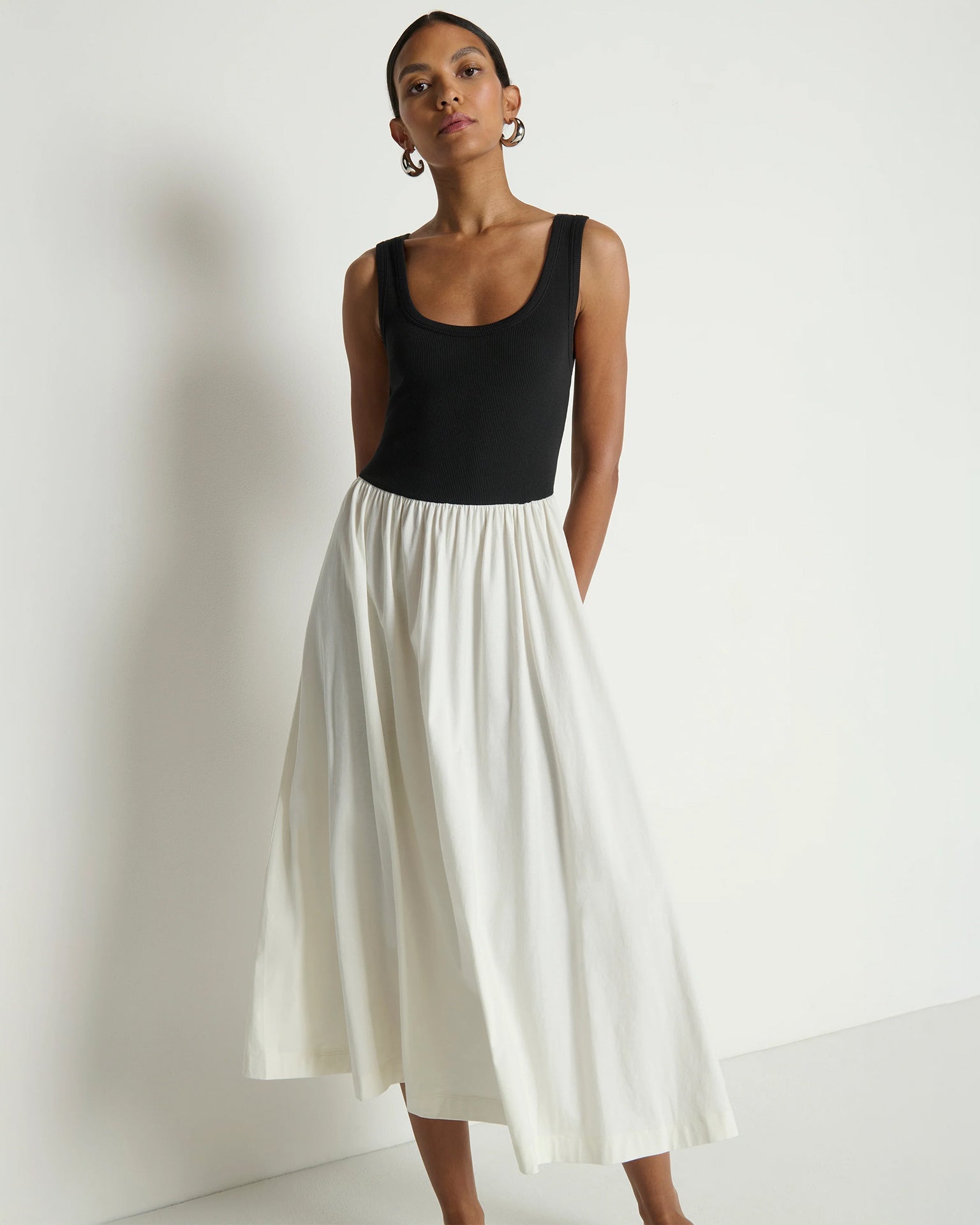 karla midi dress Nation LTD Trending Maxi: Apricot Linen Hidden back black cardigan dress Size:47 EU/ 14 US