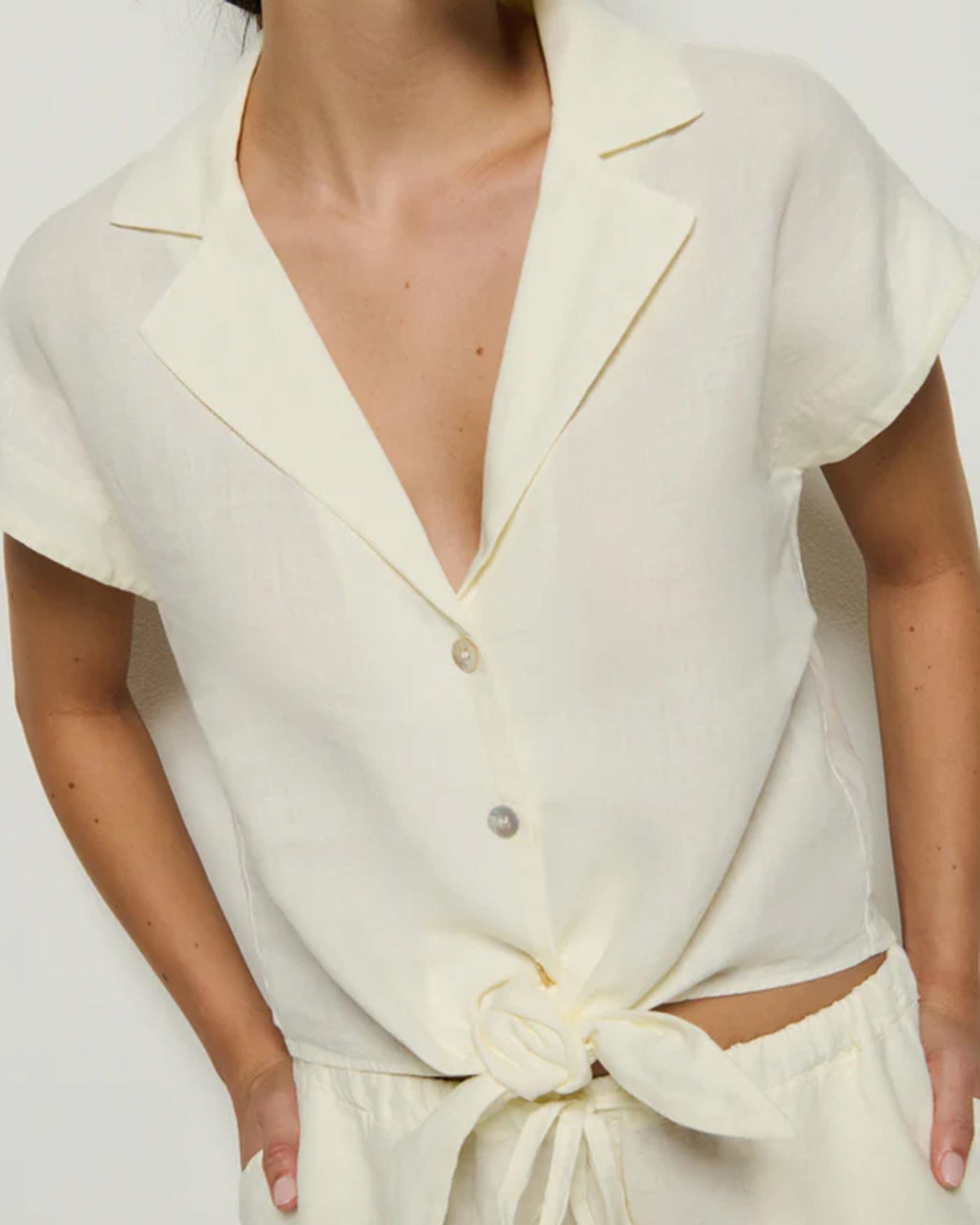 Nation LTD Noemi Tie Front Tank in Porcelain