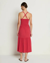 Nation LTD Penelope Cross Back Midi in Heartbeat Red 3 - Bliss Boutiques