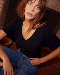 Nation LTD Phoenix Oversized V in Jet Black