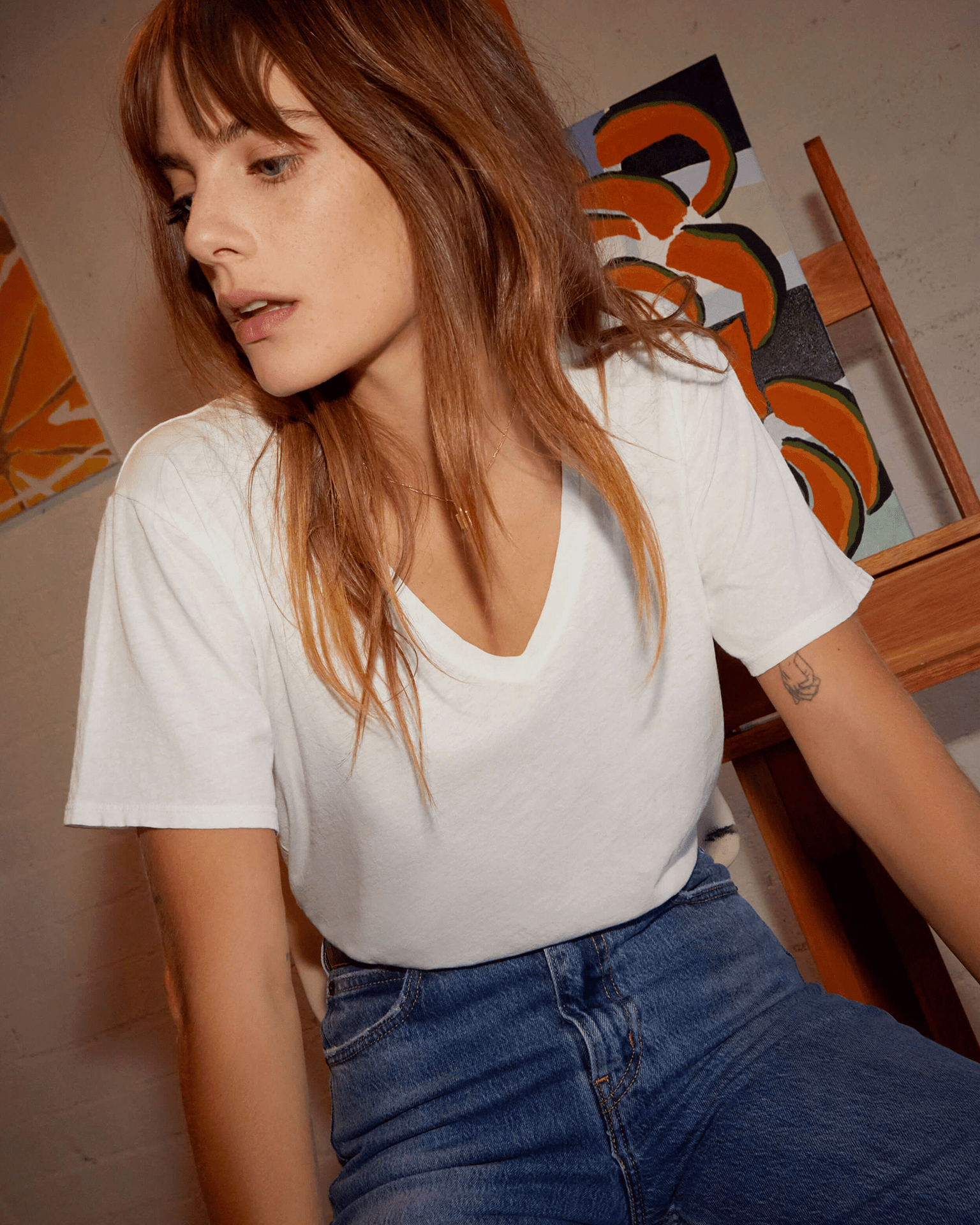 Nation LTD Phoenix Oversized V in White