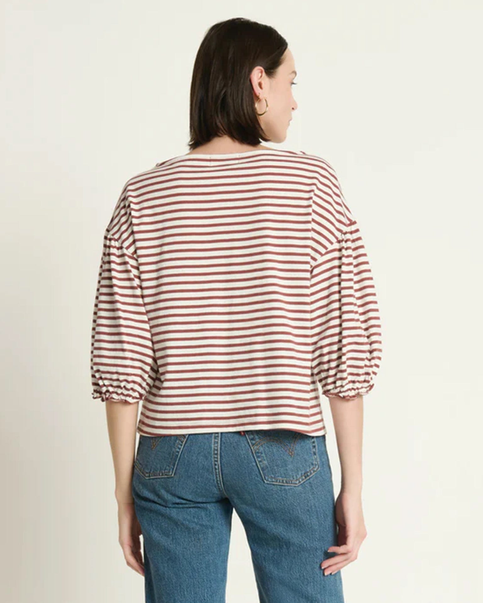 Nation LTD Sandra Boatneck Top in Sable Stripe