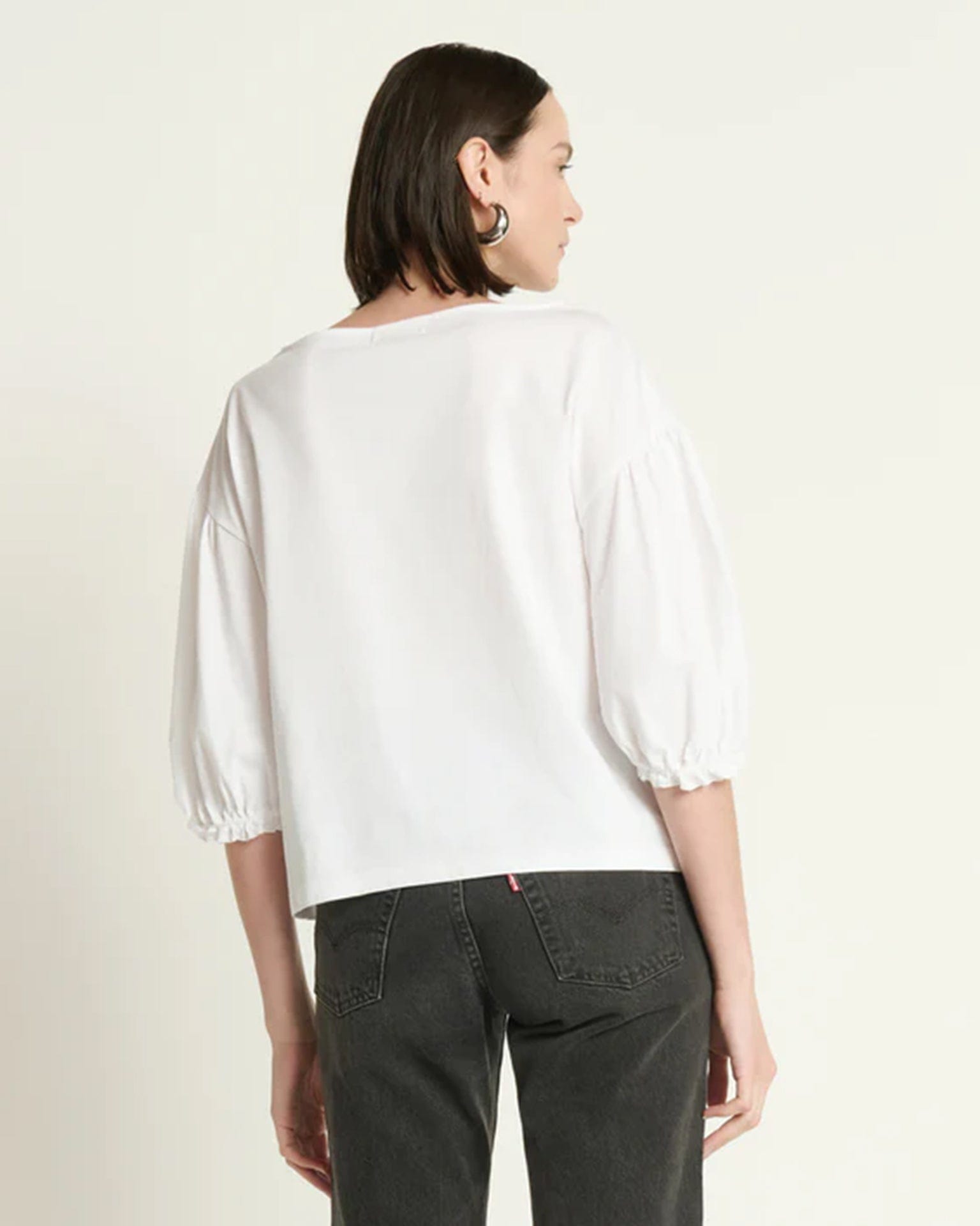 Nation LTD Sandra Boatneck Top in White