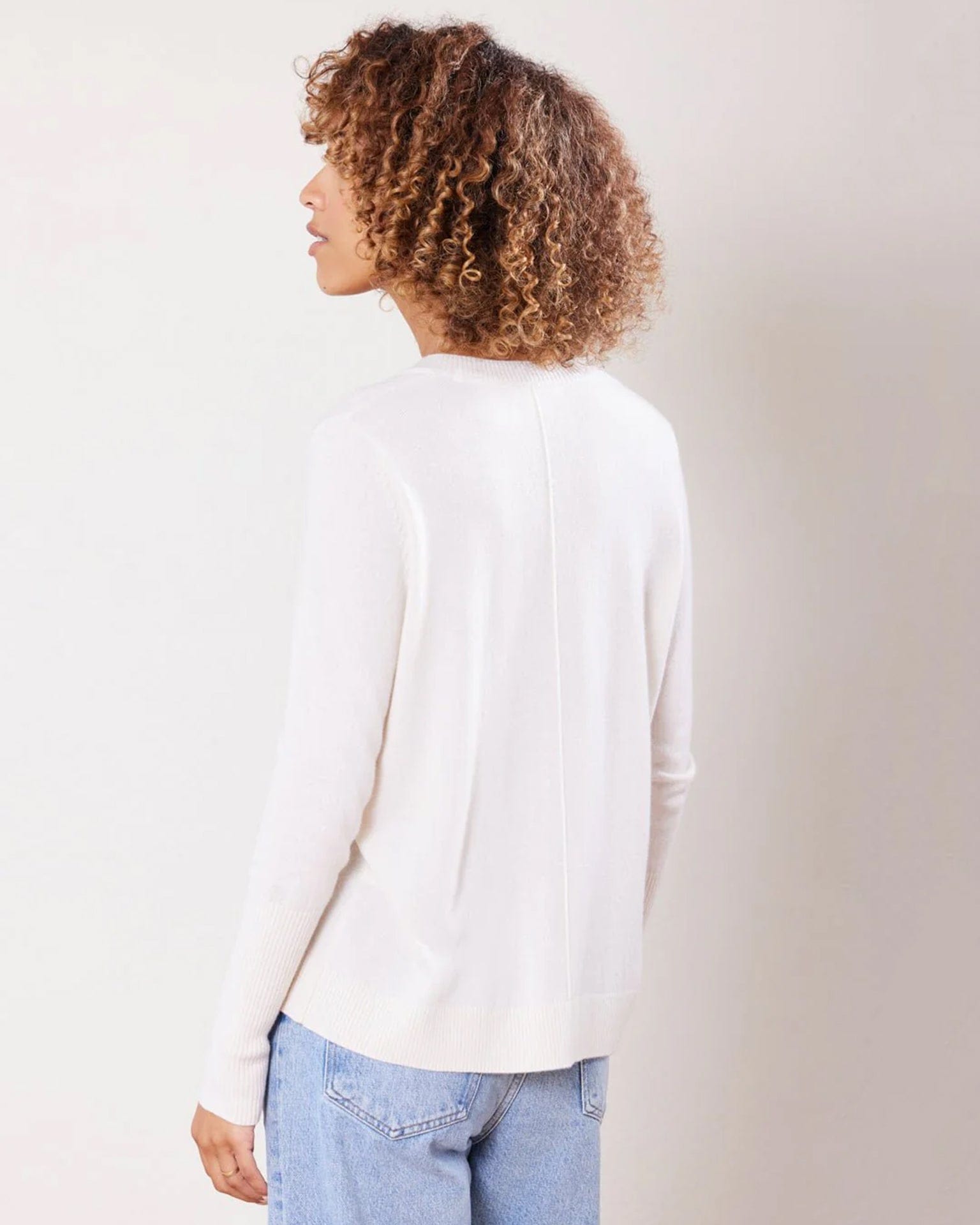 Not Monday Ava Cashmere V Neck in Ivory
