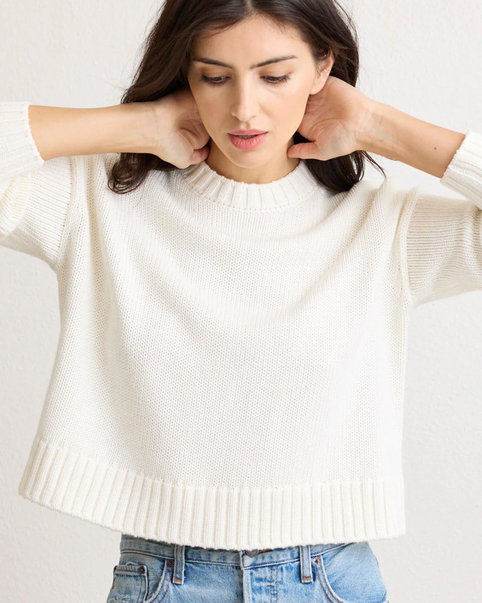 Not Monday Celeste Crewneck in Ivory