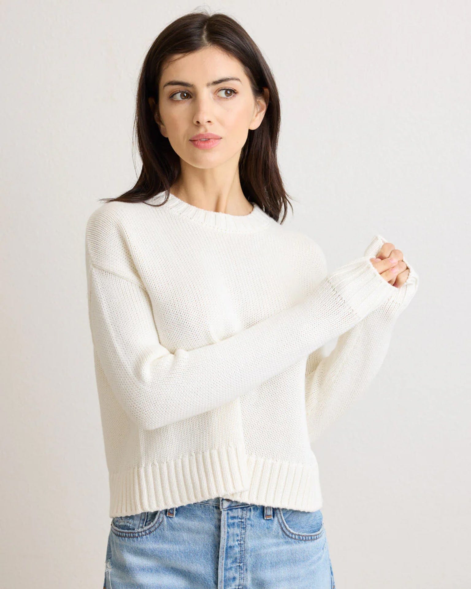 Not Monday Celeste Crewneck in Ivory