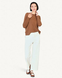 Not Monday Chase Cashmere Crewneck in Maple