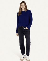 Not Monday Mila Cashmere Crewneck in Night Sky