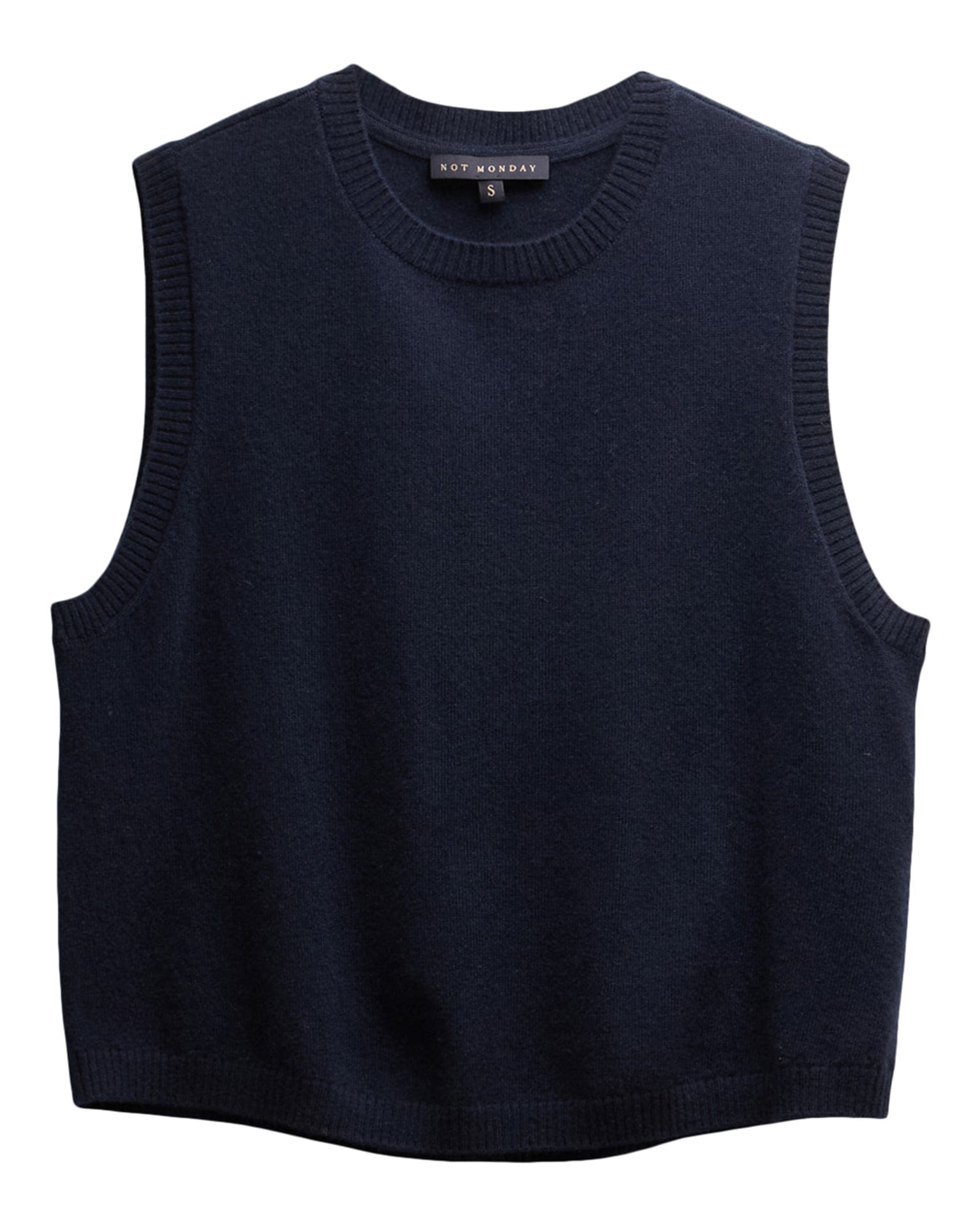 Not Monday Sage Cashmere Tank in Navy