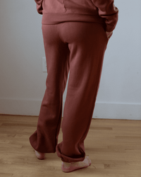 Blake Rib Waisted Pants in Roux - Bliss Boutiques