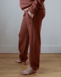 Blake Rib Waisted Pants in Roux - Bliss Boutiques