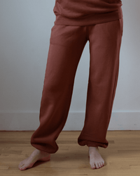 Blake Rib Waisted Pants in Roux - Bliss Boutiques
