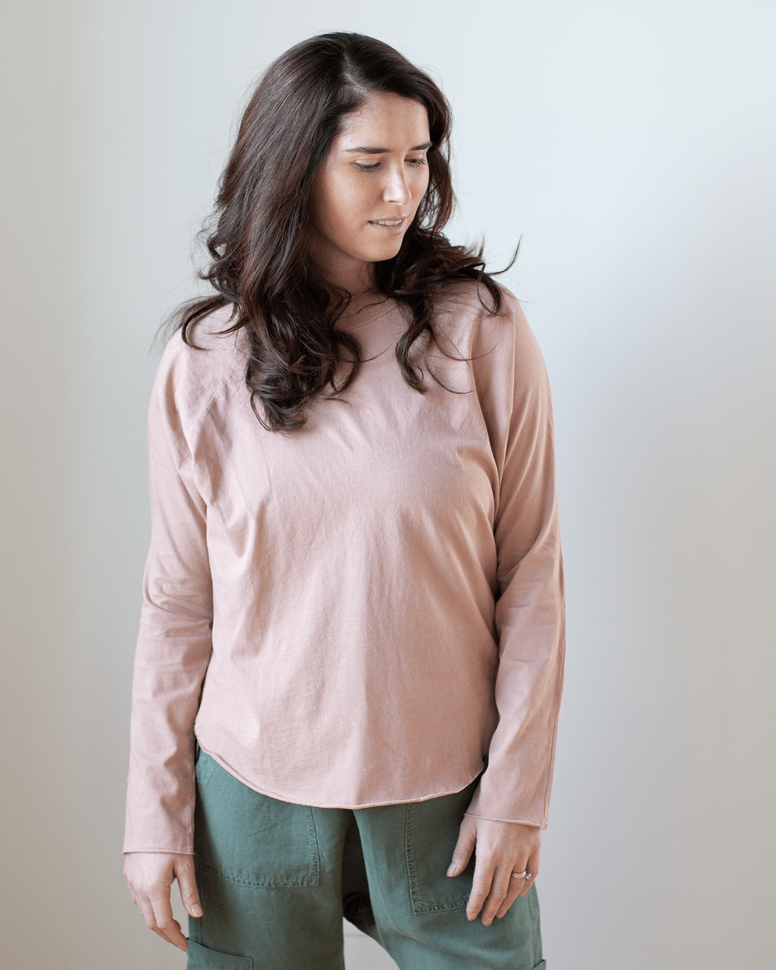 NSF Brock L/S Raglan Crew T in Blush