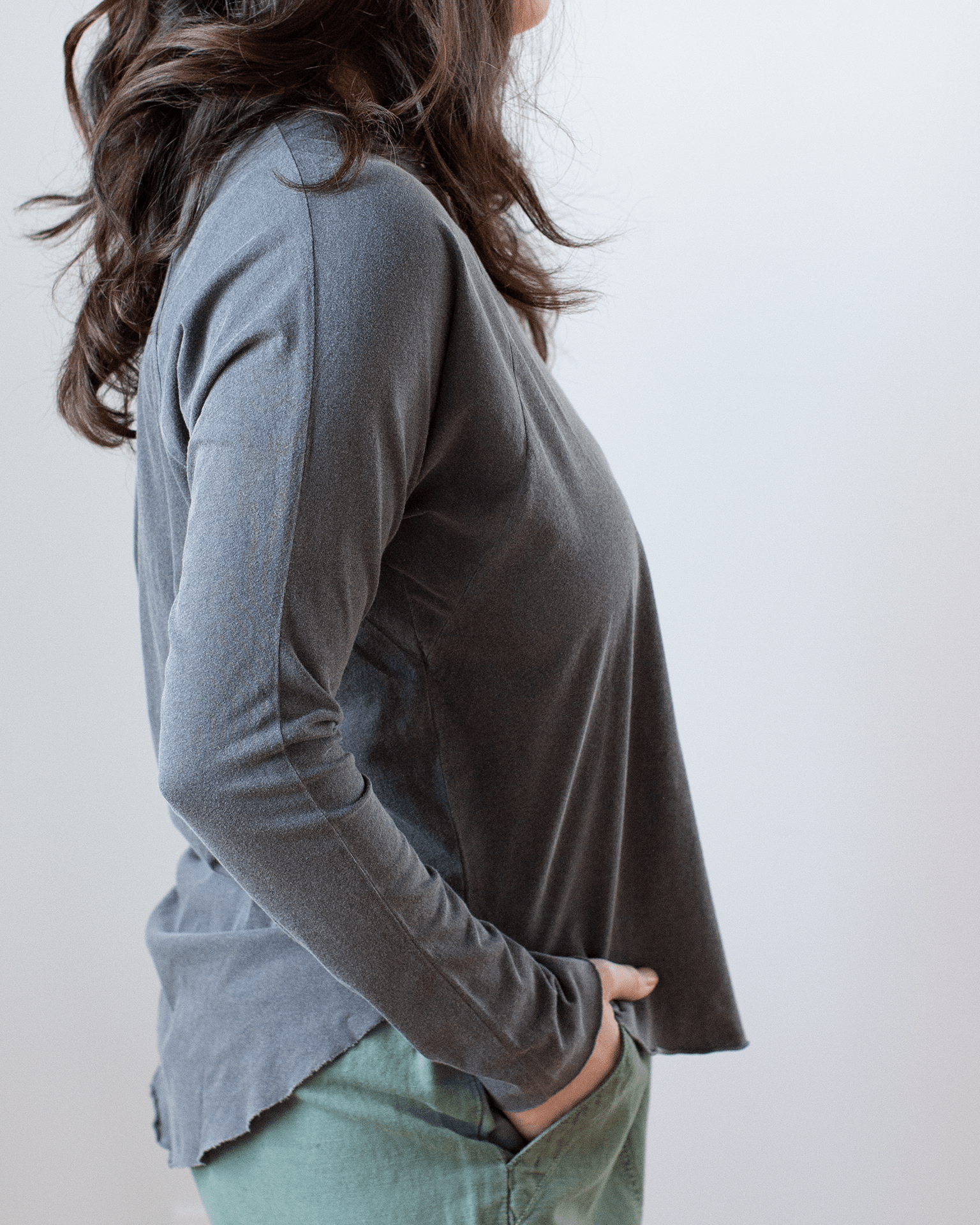 NSF Brock L/S Raglan Crew T in Faded Black