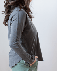 NSF Brock L/S Raglan Crew T in Faded Black