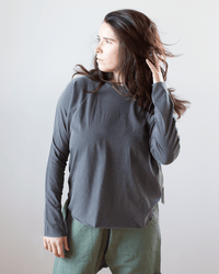 NSF Brock L/S Raglan Crew T in Faded Black