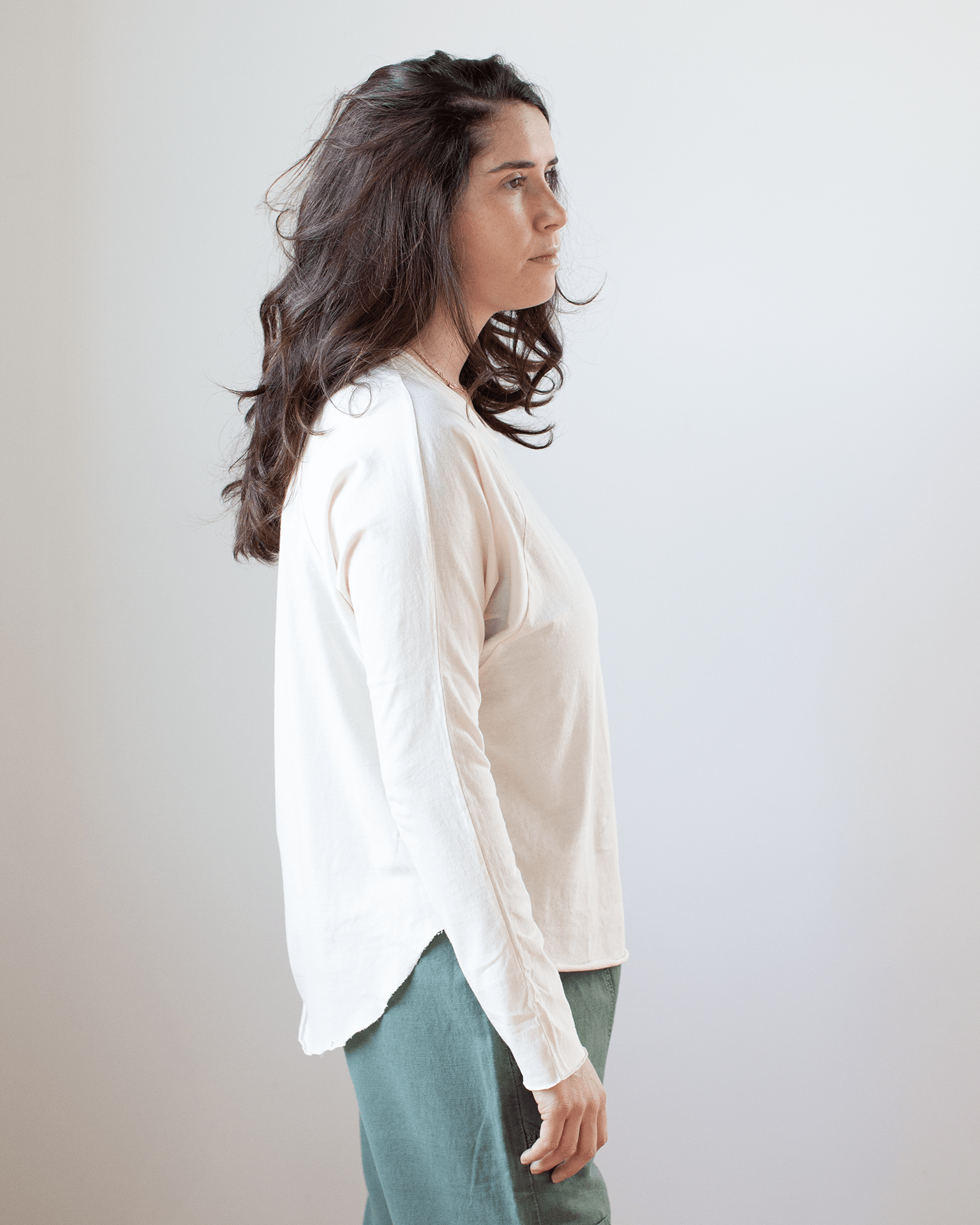 NSF Brock L/S Raglan Crew T in Ivory