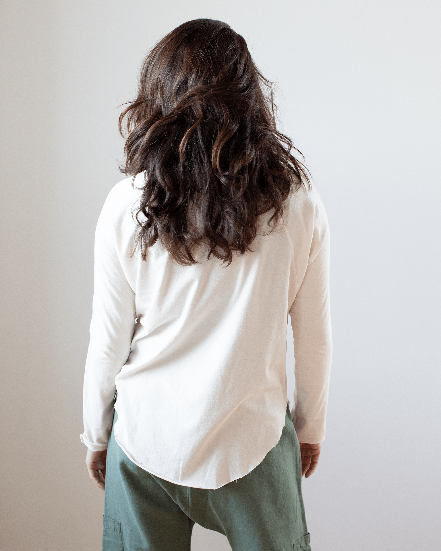 NSF Brock L/S Raglan Crew T in Ivory