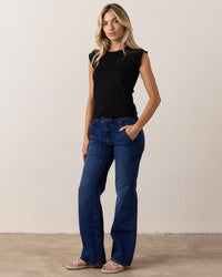 NSF Chloe Fitted Raglan Muscle T in Black