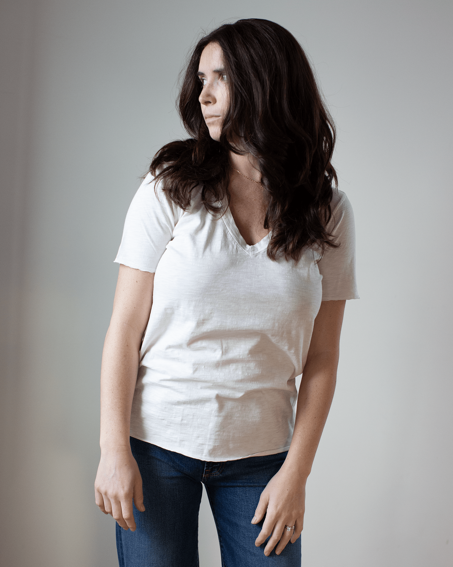 NSF Cora S/S V Neck T in Ivory