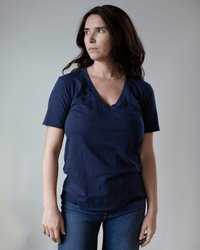 NSF Cora S/S V Neck T in Navy