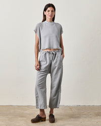 NSF Daryl Mesh Mock Neck T in Pale Grey
