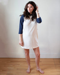NSF Franklin Baseball T Dress in Ivory/Navy
