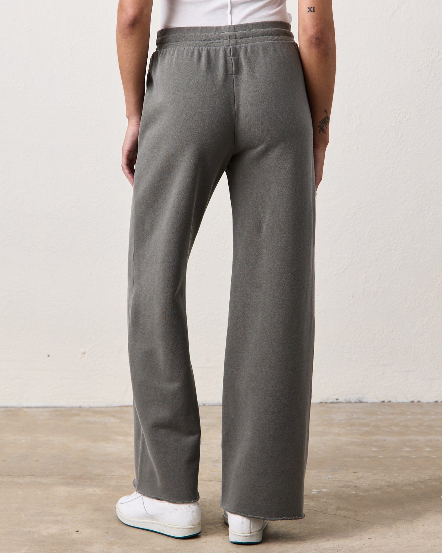 NSF Franky Drawstring Baker Sweats in Faded Olive